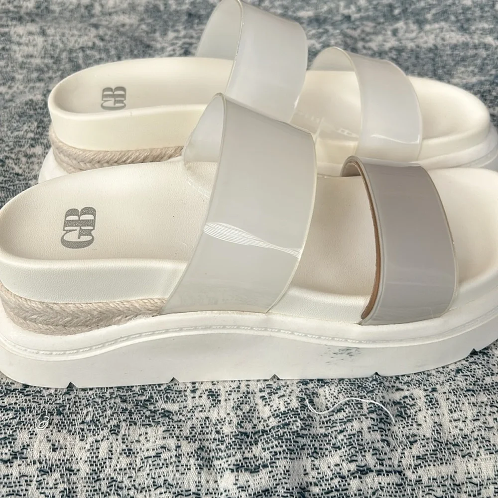 Gianni Bini Cream Slide Sandals - Picture 2 of 3